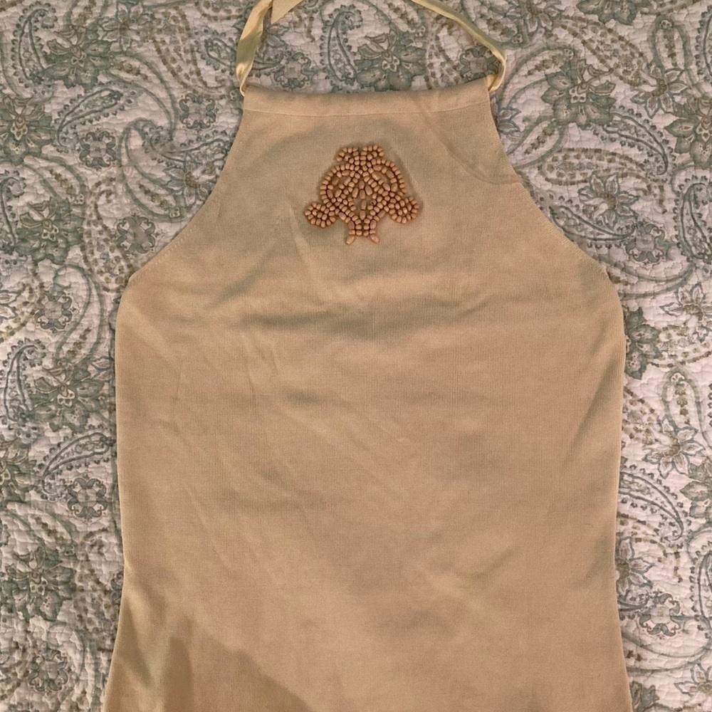 Tahari Sz medium halter top with beading-gorgeous!